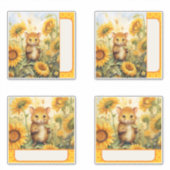 Zonnebloem muis sticker (Voorkant)