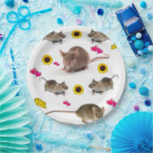 Zonnebloem Muizen Papieren Borden Bordje (Feest)