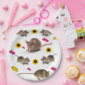 Zonnebloem Muizen Papieren Borden Papieren Bordje (Feest)