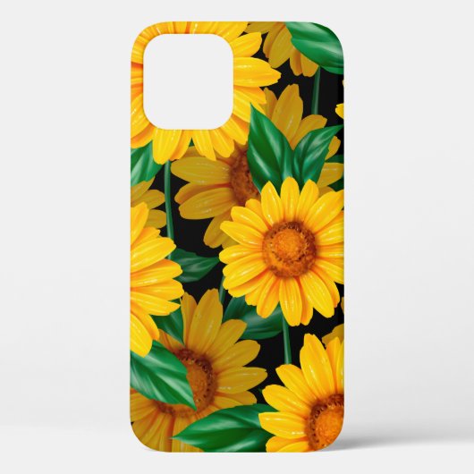 Zonnebloem naadloos patroon. Achtergrond met geel Case-Mate iPhone Case (Achterkant)