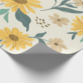 Zonnebloem naadloos patroon. Gele daisy on off Cadeaupapier (Hoek)