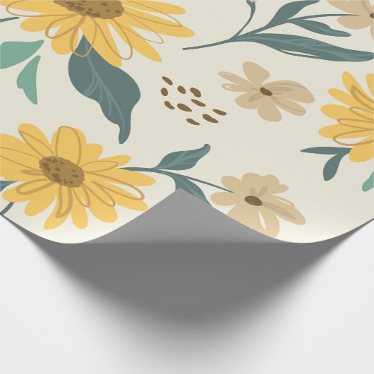 Zonnebloem naadloos patroon. Gele daisy on off Cadeaupapier (Hoek)