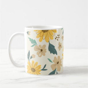 Zonnebloem naadloos patroon. Gele daisy on off Koffiemok