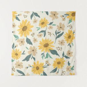 Zonnebloem naadloos patroon. Gele daisy on off Wandkleed