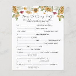 Zonnebloem Naam dat Song Baby shower spel