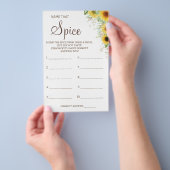 Zonnebloem Naam die Specerij Bruids douche spelkaa Flyer (Hand)