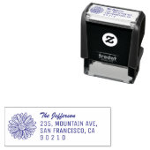 Zonnebloem Naam en Terugkeeradres Zelfinktende Stempel (In situ)