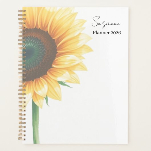 Zonnebloem Naam Persoonlijke 2026 Planner (Voorkant)