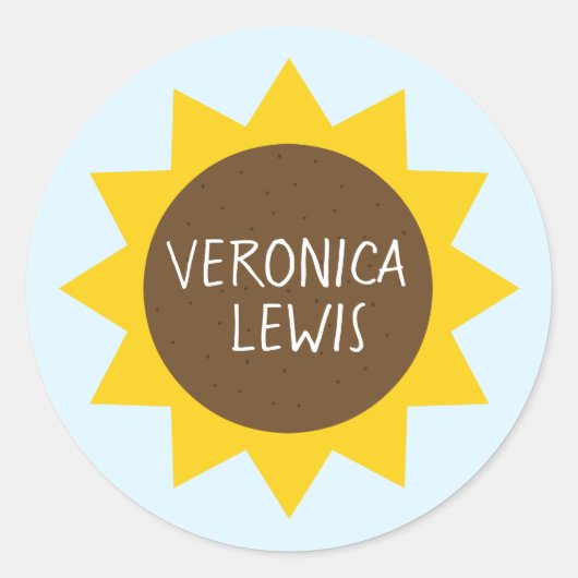 Zonnebloem naam Sticker (Voorkant)