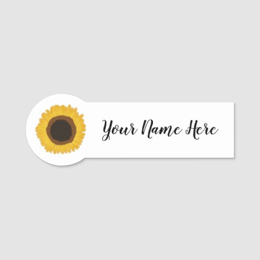  zonnebloem naamplaatje (Voorkant)