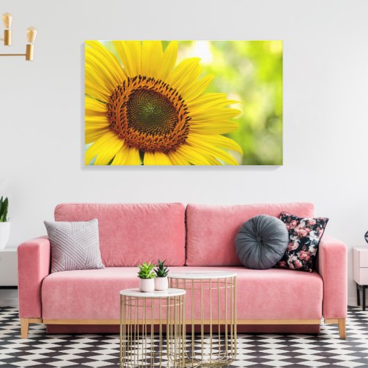 Zonnebloem, naar de zon gericht canvas afdruk (Insitu (Woonkamer))