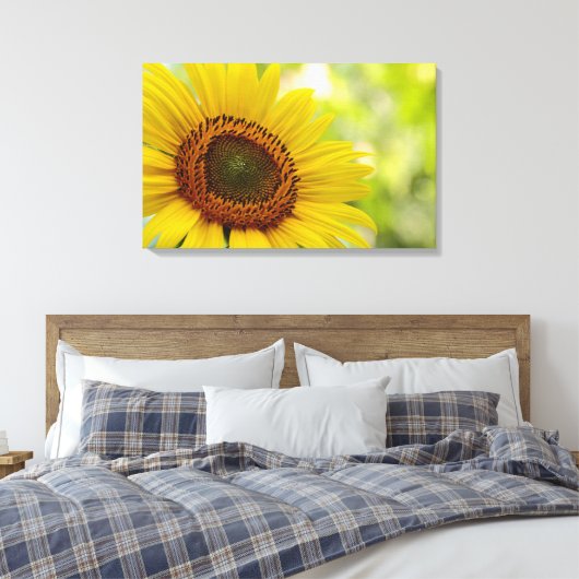 Zonnebloem, naar de zon gericht canvas afdruk (Insitu (Slaapkamer))