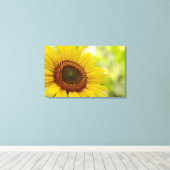 Zonnebloem, naar de zon gericht canvas afdruk (Insitu (Houten vloer))