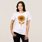 Zonnebloem Nachtelijke Schemering Tri-Blend Shirt (Voorkant volledig)