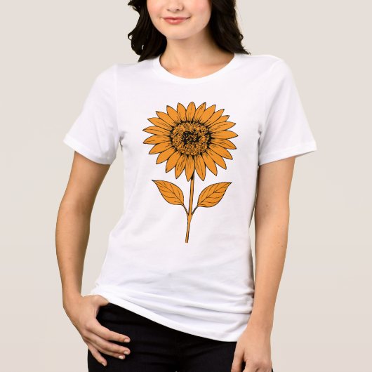 Zonnebloem Nachtelijke Schemering Tri-Blend Shirt (Voorkant)
