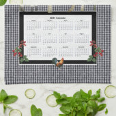 Zonnebloem Nana Rooster Koe Boerderij Fresh Zwart  Theedoek (Gevouwen)