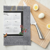 Zonnebloem Nana Rooster Koe Boerderij Fresh Zwart  Theedoek (Quarter Fold)