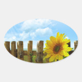 Zonnebloem Natuur Beauty Ovale Sticker (Voorkant)