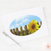 Zonnebloem Natuur Beauty Ovale Sticker (Envelop)