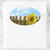 Zonnebloem Natuur Beauty Ovale Sticker (Tas)