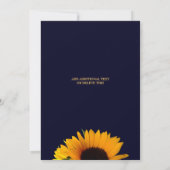 Zonnebloem Navy Blauwe Online Uitnodiging (Achterkant)