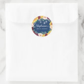 Zonnebloem Navy Blue Mason Jars Vrijgezellenfeest Ronde Sticker (Tas)