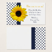 Zonnebloem Navy Blue Polka Dot Drink Ticket Tokens Visitekaartjes (Voorkant /achterkant)