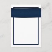 Zonnebloem Navy Blue Ribbon bruiloft receptie Kaar Informatiekaartje (Achterkant)