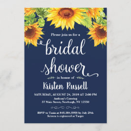 Zonnebloem Navy Bruidsdouche Kaart