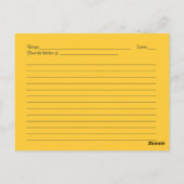 Zonnebloem Navy Damask Recept Kaart voor de bruid (Achterkant)