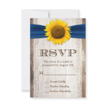 Zonnebloem Navy Ribbon Lace Rustic Barn Wood RSVP