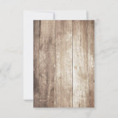 Zonnebloem Navy Ribbon Lace Rustic Barn Wood RSVP Kaartje (Achterkant)