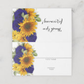 Zonnebloem & Navy Rozen rustieke plaats kaart Plaatskaartje (Buitenkant ongevouwen)