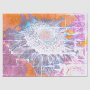 Zonnebloem Negatief Paars Bruin Chic Vintage Kunst Tissuepapier