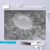 Zonnebloem Negatief zwart-wit script Tissuepapier (Craft)