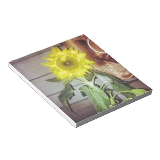 Zonnebloem negen in de middag notitieblok (Schuin)