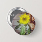 Zonnebloem negen in de middag ronde button 5,7 cm (Voorkant /achterkant)