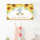 Zonnebloem Neutrale Baby shower achtergrond Spandoek (Insitu)