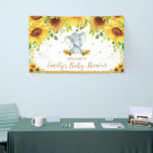 Zonnebloem Neutrale Baby shower achtergrond Spandoek (Beurs)