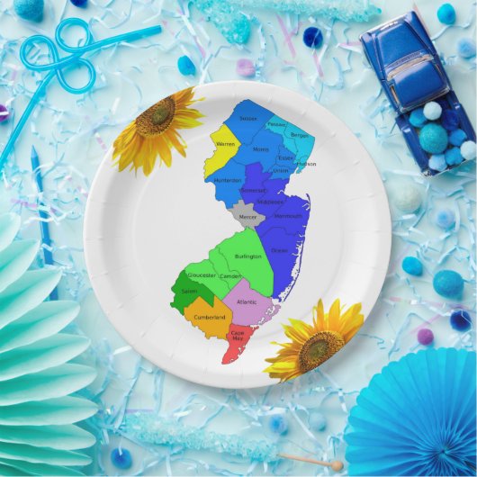 Zonnebloem New Jersey County Papieren Borden Papieren Bordje (Feest)