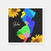 Zonnebloem New Jersey kaart Papieren servetten (Voorkant)