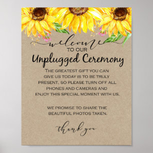 Zonnebloem Niet-plugged Wedding Poster