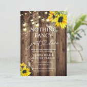 Zonnebloem Niets Fancy Alleen Liefde Uitnodiging (Staand voorkant)