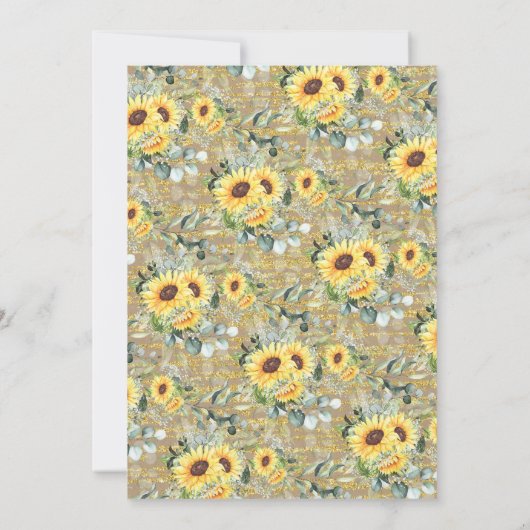 Zonnebloem Niets Fancy Net Love Elopement Invite Save The Date (Achterkant)