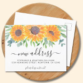 Zonnebloem Nieuw Adres Verhuizen Aankondigingskaart