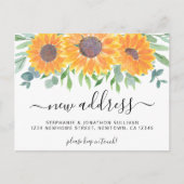 Zonnebloem Nieuw Adres Verhuizen Aankondigingskaart (Voorkant)
