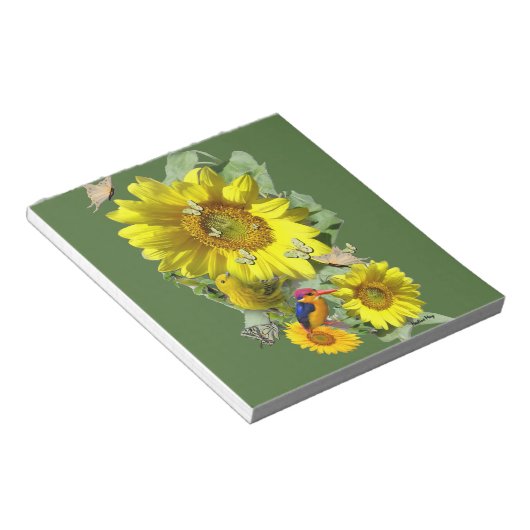 zonnebloem notitieblok (Schuin)