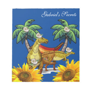 Zonnebloem Notitieblokken, Dinosaur Floral Notitieblok