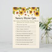 Zonnebloem Nursery Rhyme Quiz baby shower game (Staand voorkant)