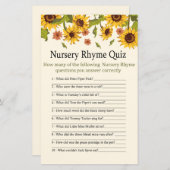 Zonnebloem Nursery Rhyme Quiz baby shower game (Voorkant / Achterkant)